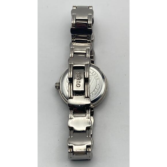 VTG Guess Womens Petite Watch 23mm with New Battery Wrist size 5.75 Black Silver - Picture 6 of 8